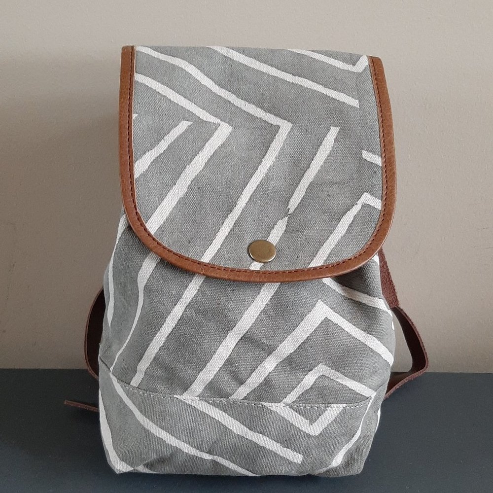 JOYN Fabric Mini Fold Over Backpack - Sage Refraction